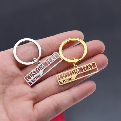 QIAMNI Custom Name Date Keychain For Boyfriend Girlfriend Personalized Couple Key Chains Anniversary Valentine&
