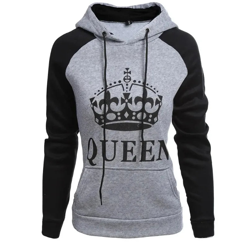Matching Couple Hoodie – King &amp; Queen Costume Print Pullover