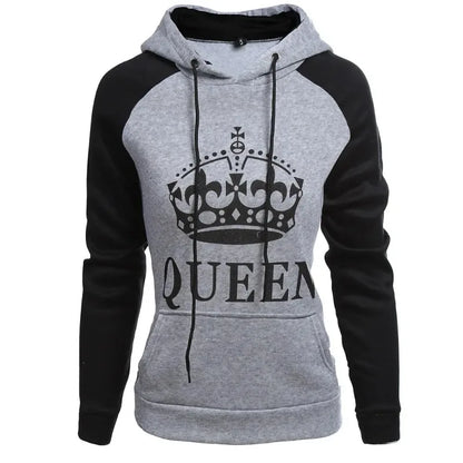 Matching Couple Hoodie – King &amp; Queen Costume Print Pullover