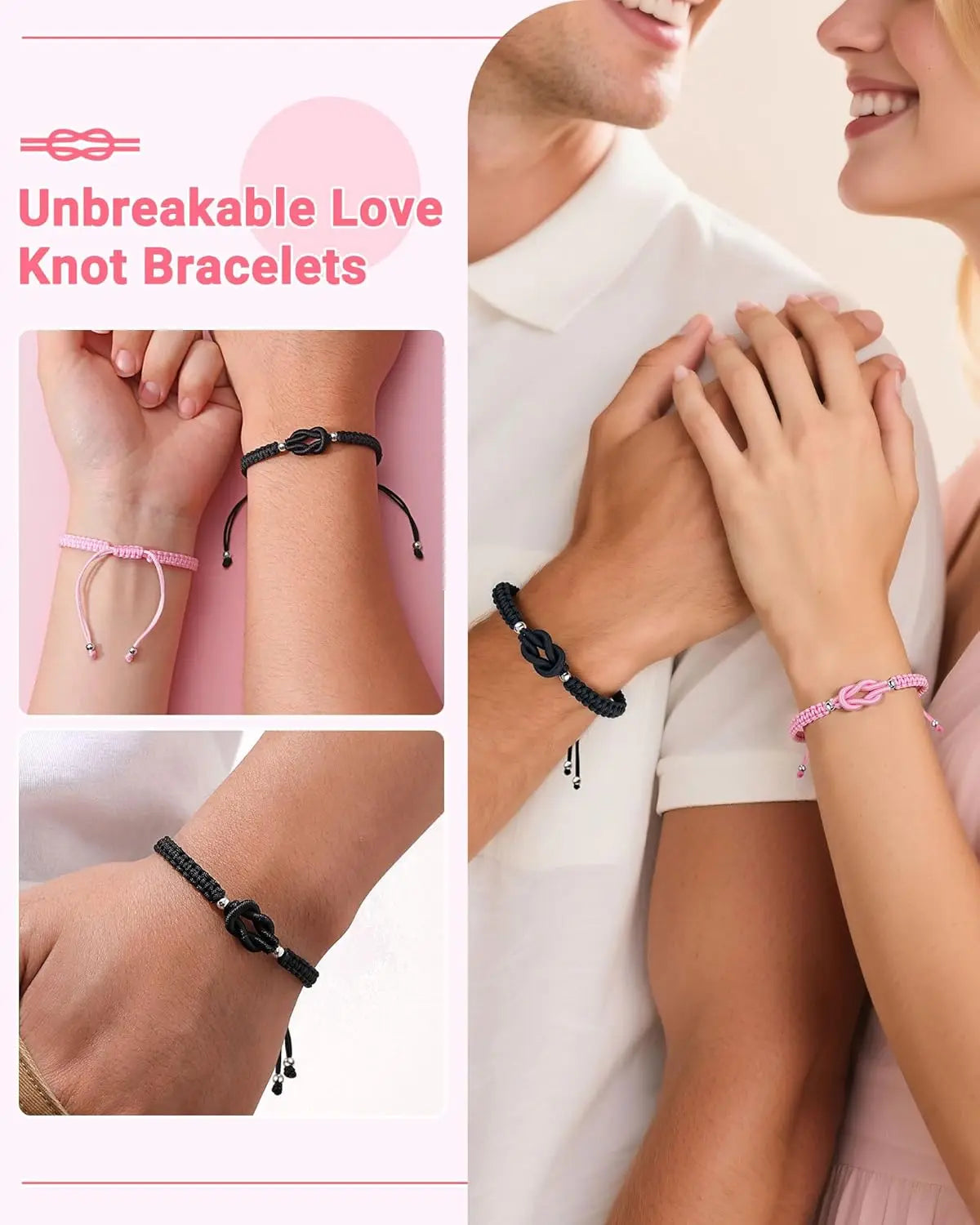 Pinky Promise Love Knot Couple Bracelets – Matching Friendship Set