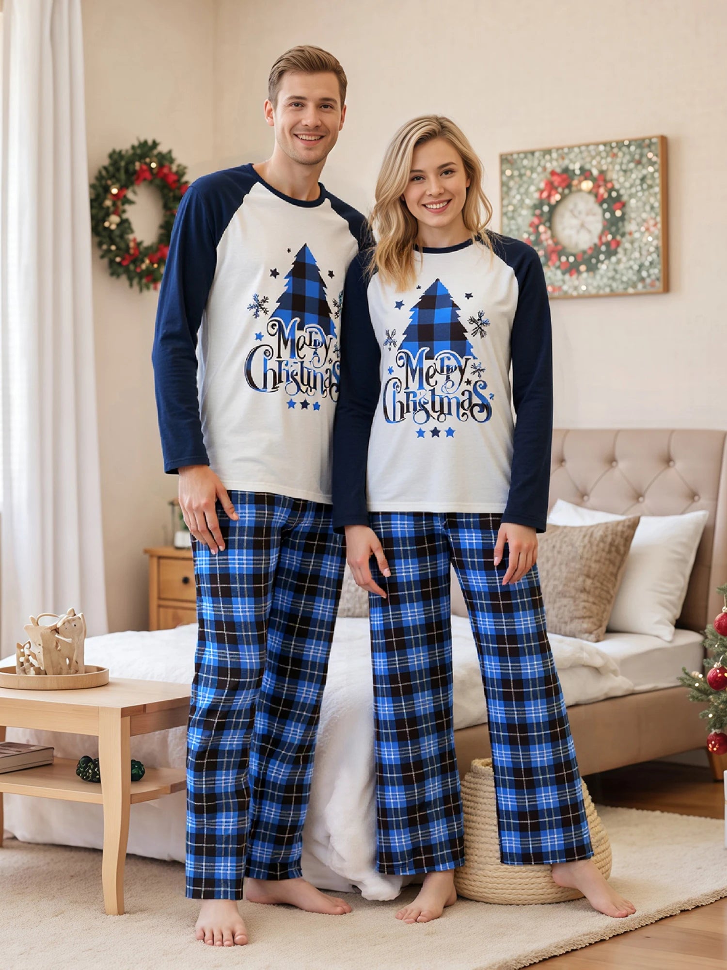 Family Matching Reindeer Pajamas Set – Festive Holiday Sleepwear