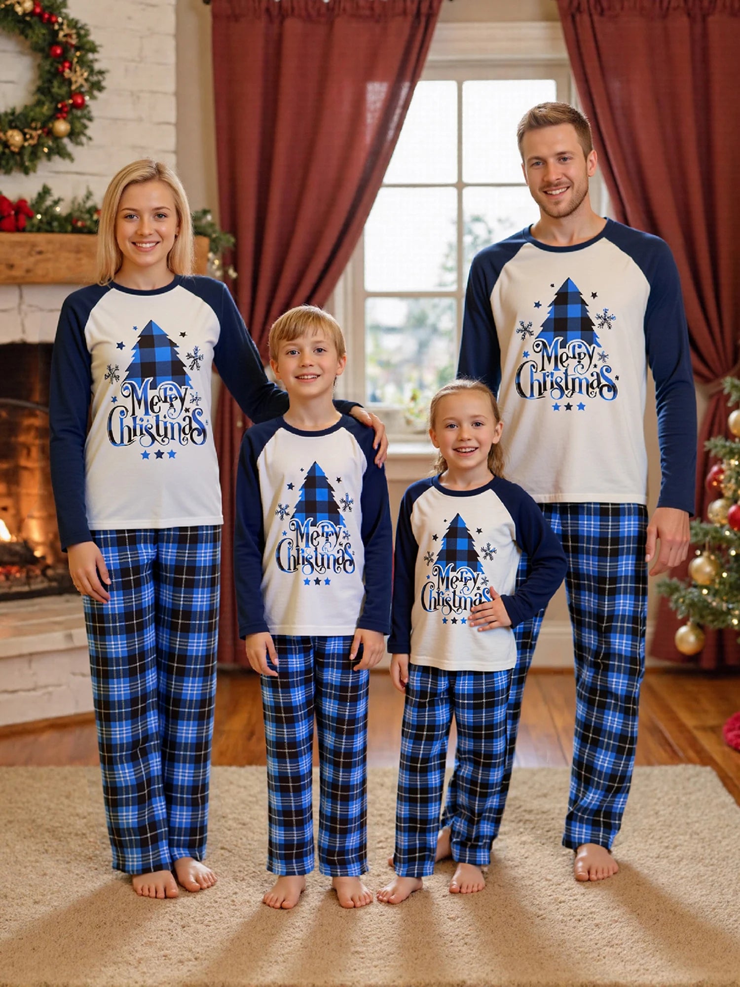 Family Matching Reindeer Pajamas Set – Festive Holiday Sleepwear