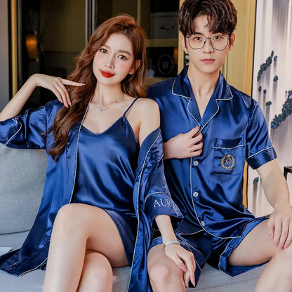 Summer Couples Matching Pajamas Set – Cute Rayon Sleepwear