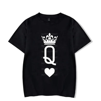 Queen Crown Couple Matching T-Shirt – His &amp; Hers Graphic Tee