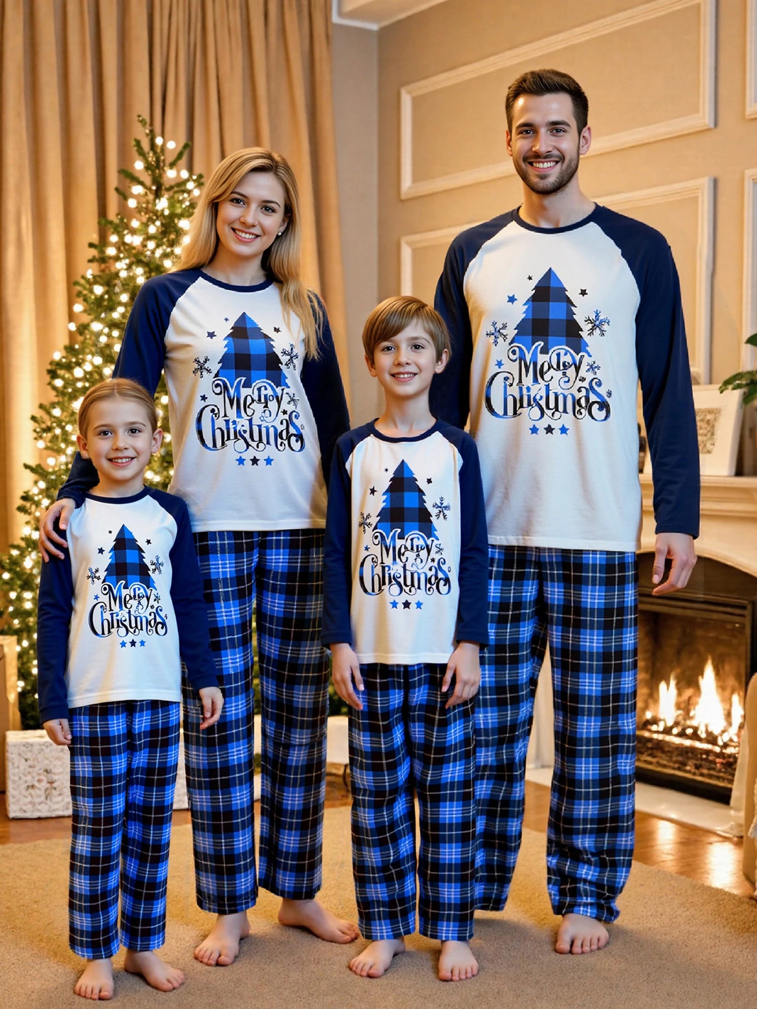 Family Matching Reindeer Pajamas Set – Festive Holiday Sleepwear