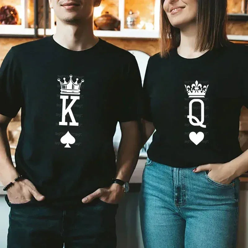 Queen Crown Couple Matching T-Shirt – His &amp; Hers Graphic Tee