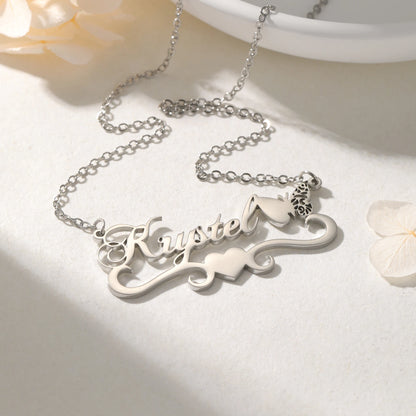 Customized name necklace Butterfly heart name style Showing a unique highend style A unique gift for your significant other